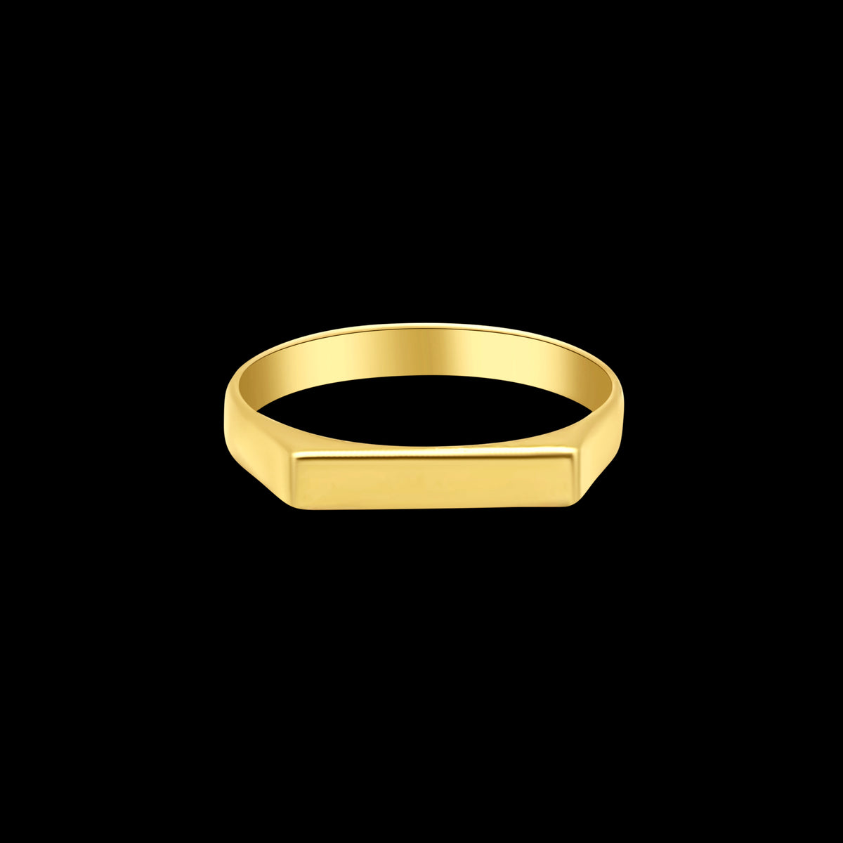 Gold Bar Signet Ring