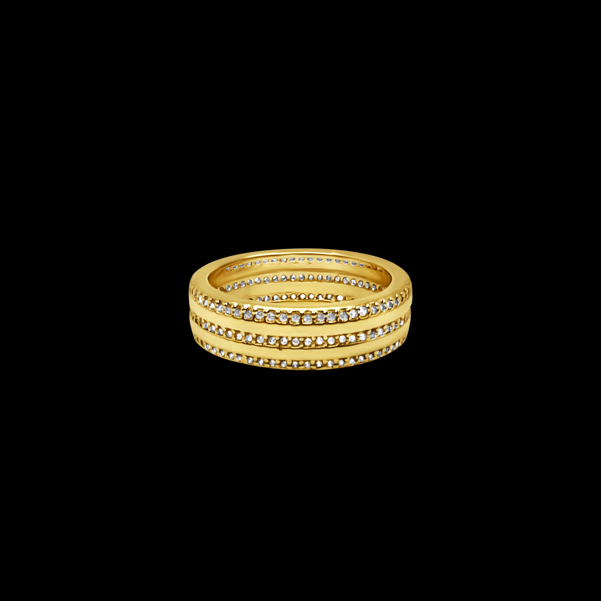 Triple Row Pavé Band