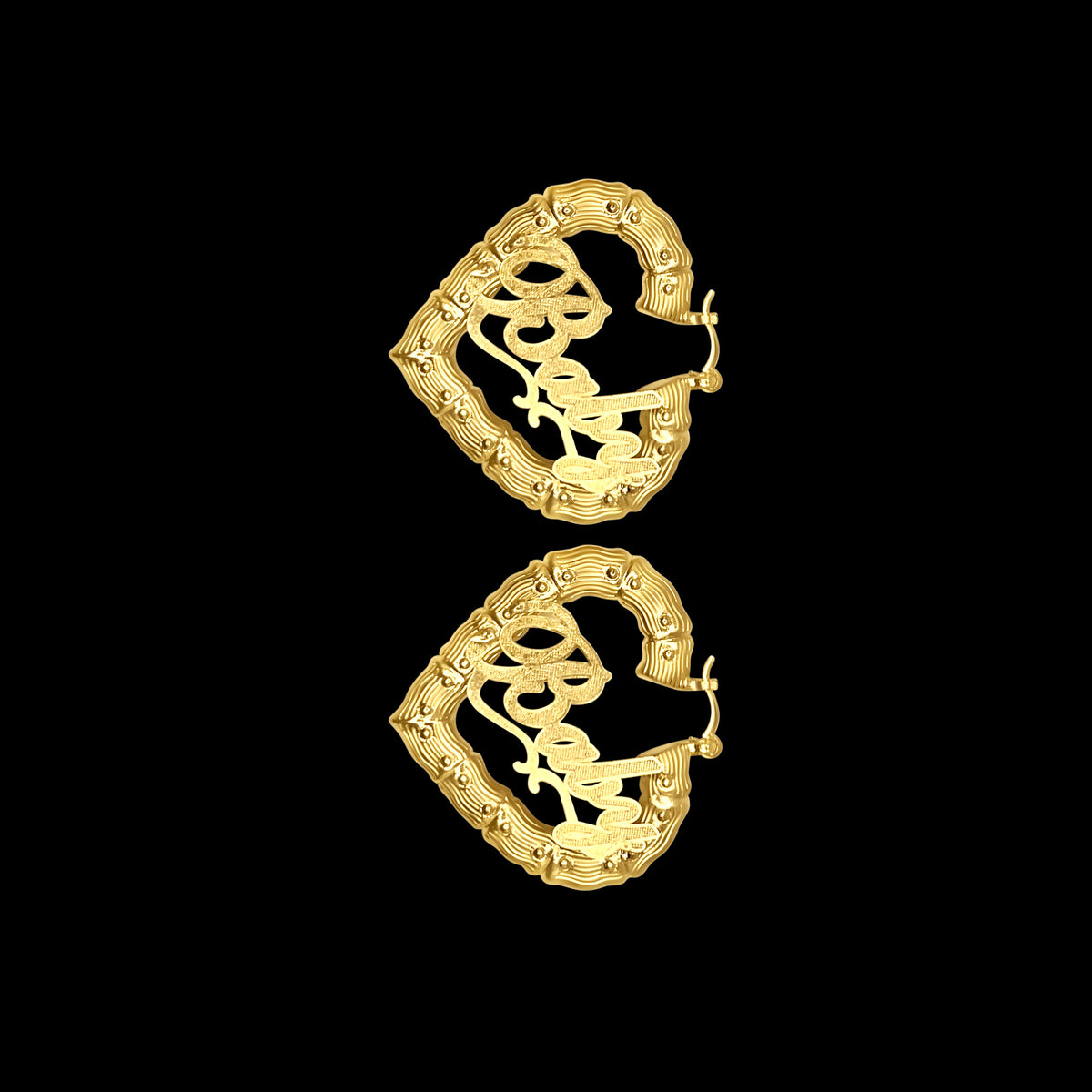 "Baby" Bamboo Heart Hoops