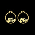 "Hot" Script Hoop Earrings